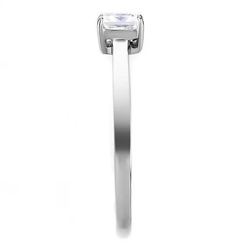 Green Rings CJ3250 Wholesale Womens Stainless Steel High polished AAA Grade CZ Clear Square Cut Minimal Ring Green Rings CJ3250 Wholesale Womens Stainless Steel High polished AAA Grade CZ Clear Square Cut Minimal Ring