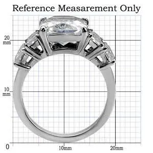 Green Rings CJ7692OS Wholesale Stainless Steel Princess CZ Engagement Ring