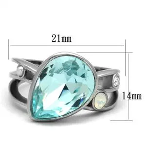 Green Rings CJE2502 Wholesale Pear Shape Sea Blue Crystal Cocktail Ring Green Rings CJE2502 Wholesale Pear Shape Sea Blue Crystal Cocktail Ring