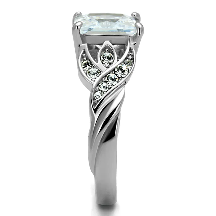 Green Rings CJE2657 Princess Cut AAA Grade CZ Engagement Ring Green Rings CJE2657 Princess Cut AAA Grade CZ Engagement Ring