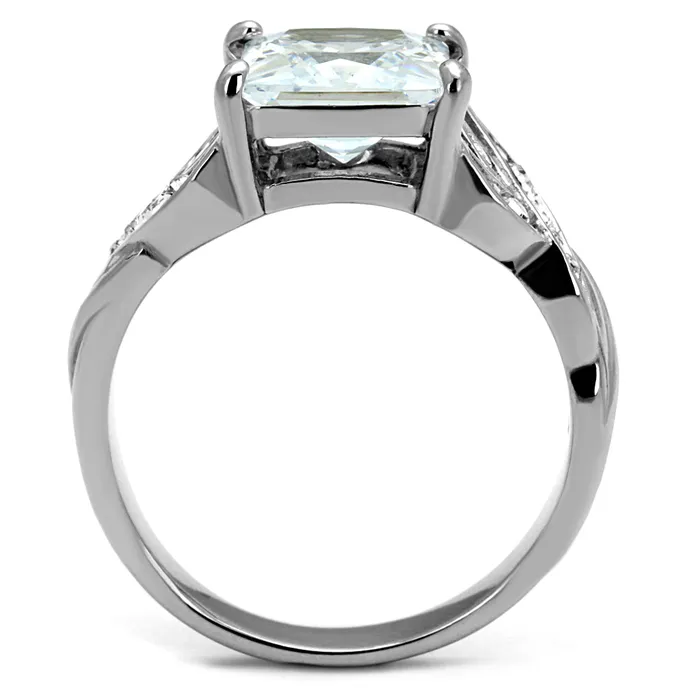 Green Rings CJE2657 Princess Cut AAA Grade CZ Engagement Ring Green Rings CJE2657 Princess Cut AAA Grade CZ Engagement Ring