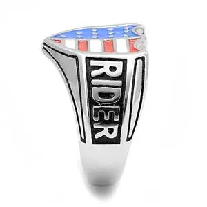 Green Rings CJE3192 Wholesale Mens Stainless Steel Epoxy Patriotic Free Rider Biker Ring Green Rings CJE3192 Wholesale Mens Stainless Steel Epoxy Patriotic Free Rider Biker Ring