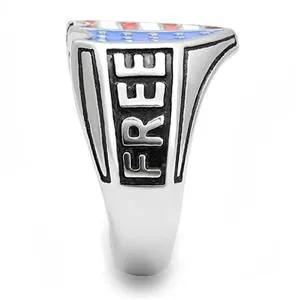 Green Rings CJE3192 Wholesale Mens Stainless Steel Epoxy Patriotic Free Rider Biker Ring Green Rings CJE3192 Wholesale Mens Stainless Steel Epoxy Patriotic Free Rider Biker Ring