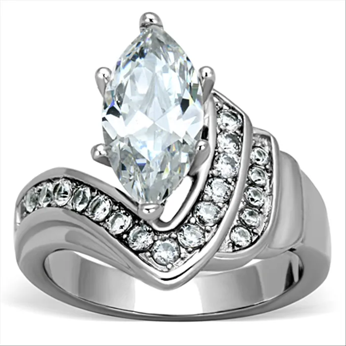 Green Rings CJG2095 Stainless Steel AAA Grade CZ Ring