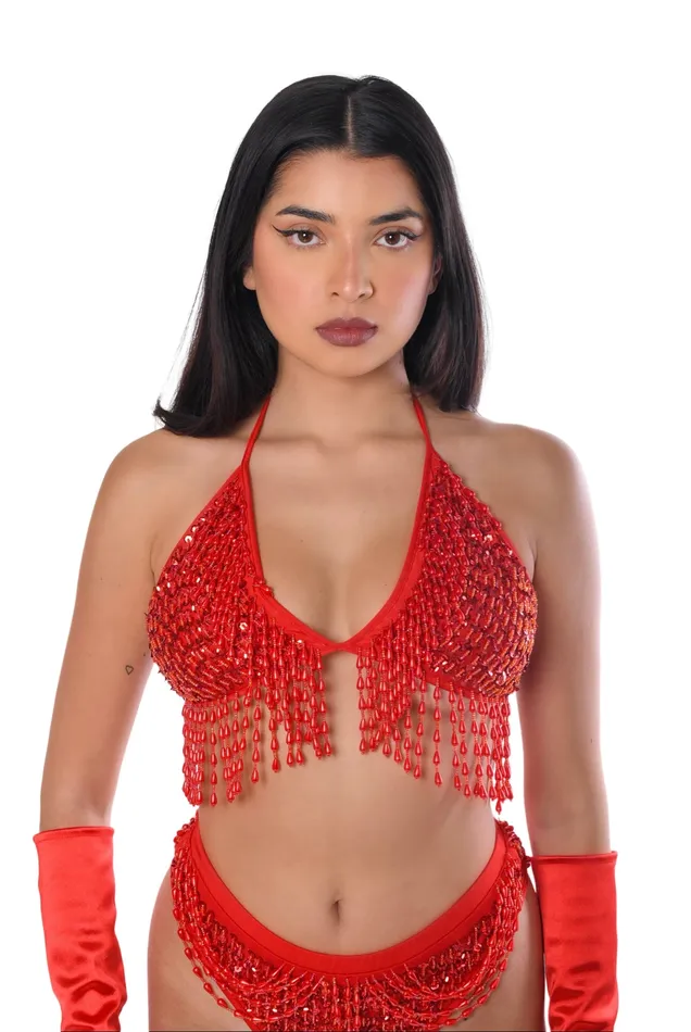 Hand Stitched Sequin Top Valentine THE LUMI SHOP Necklaces