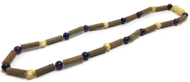 Hazelwood Necklace Raw Milk Amber Amethyst Lapis Lazuli Adult Baltic Essentials Necklaces