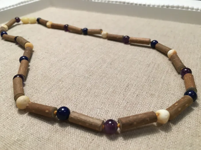 Hazelwood Necklace Raw Milk Amber Amethyst Lapis Lazuli Adult Baltic Essentials Necklaces