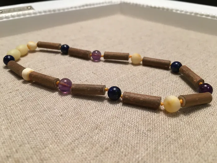 Hazelwood Necklace Raw Milk Amber Amethyst Lapis Lazuli Adult Baltic Essentials Necklaces