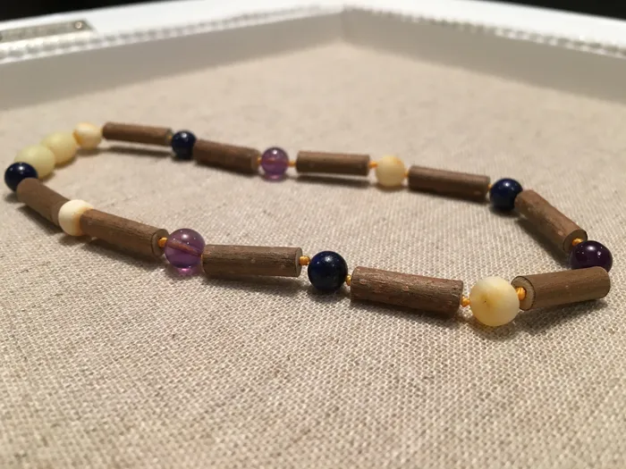 Hazelwood Necklace Raw Milk Amber Amethyst Lapis Lazuli Adult Baltic Essentials Necklaces