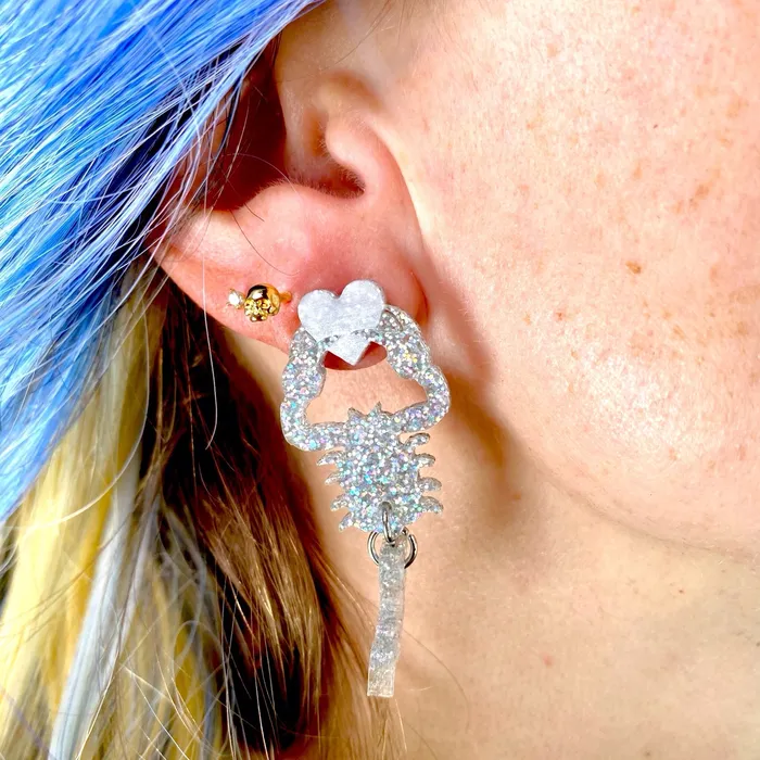 Heartbreaker Scorpion Earrings Glitter Holo VincaUSA Earrings