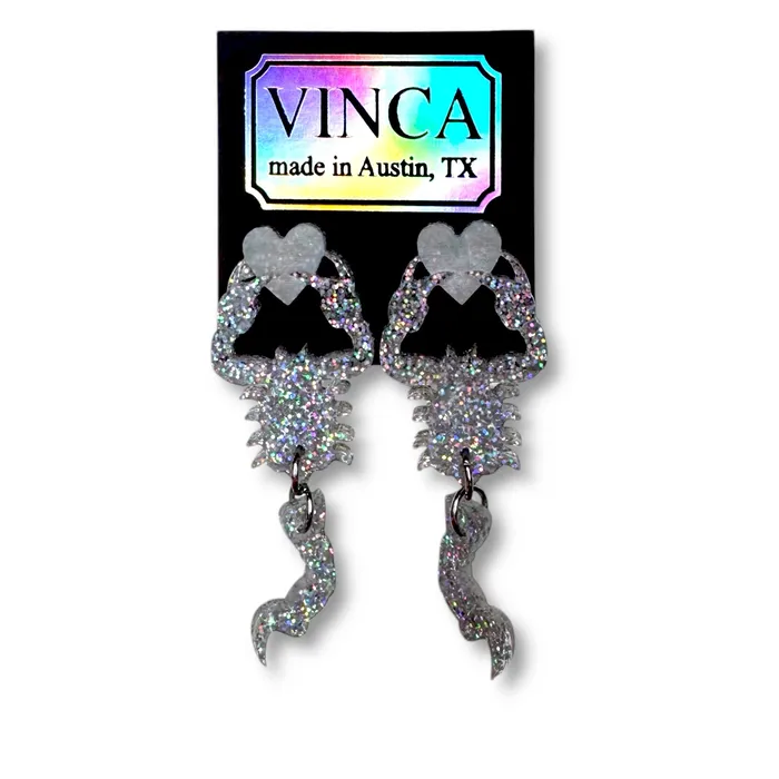 Heartbreaker Scorpion Earrings Glitter Holo VincaUSA Earrings
