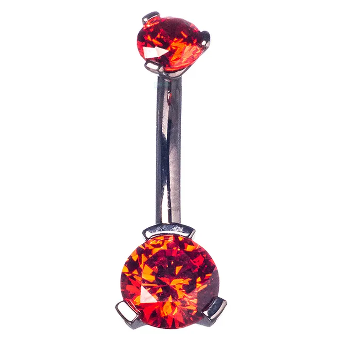 Industrial Strength IS 3 ProngSet Faceted Gem Navel Curve Earrings