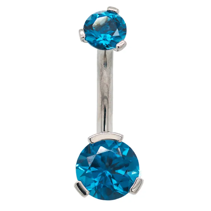 Industrial Strength IS 3 ProngSet Faceted Gem Navel Curve Earrings