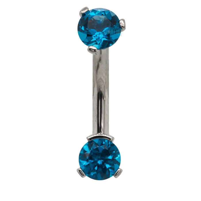 Industrial Strength IS 3 ProngSet Faceted Gem Navel Curve Earrings
