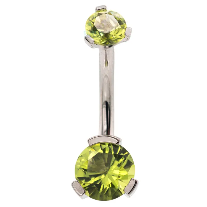 Industrial Strength IS 3 ProngSet Faceted Gem Navel Curve Earrings