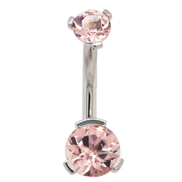Industrial Strength IS 3 ProngSet Faceted Gem Navel Curve Earrings