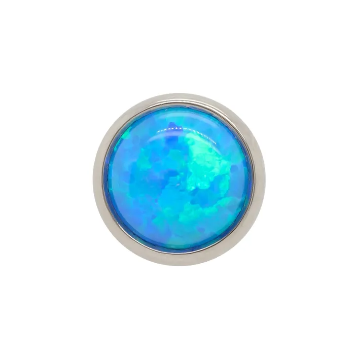 Industrial Strength IS 3mm BezelSet Opal Cabochon Threaded End Earrings