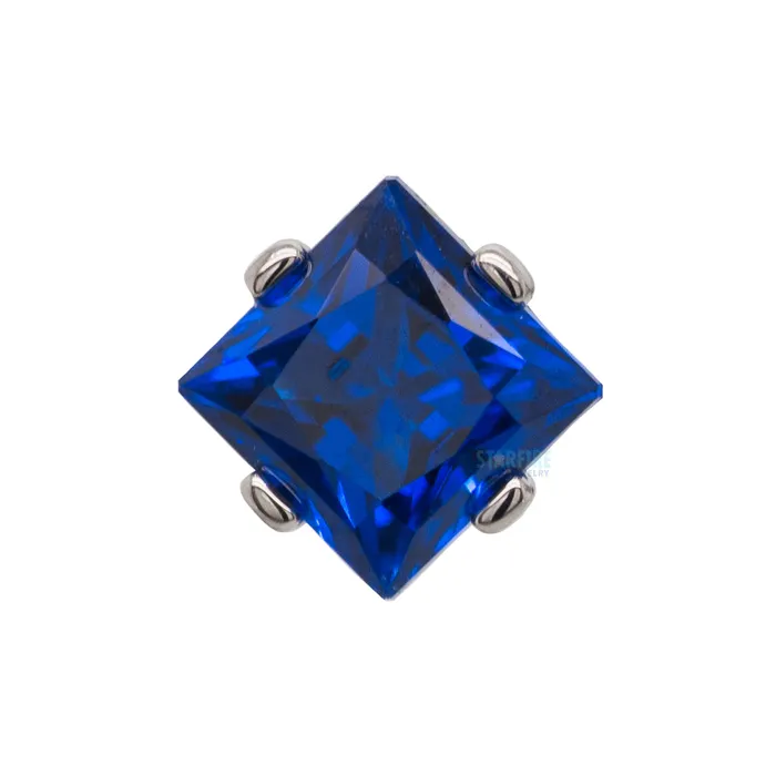 Industrial Strength IS Earrings 4mm ProngSet Square Princess StarCut Faceted Gem on Flatback