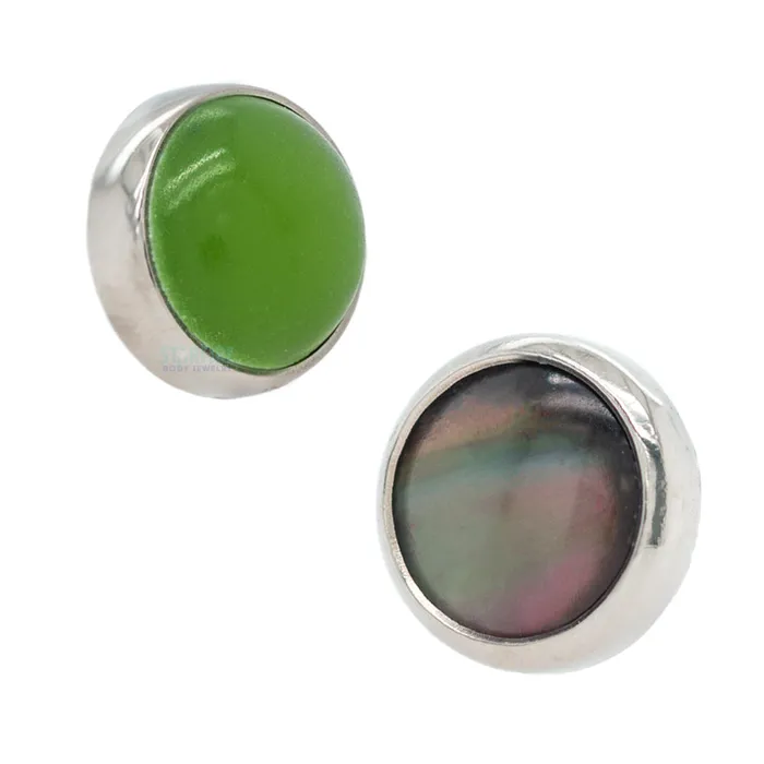 Industrial Strength IS Earrings 6mm BezelSet Natural Stone Threaded End