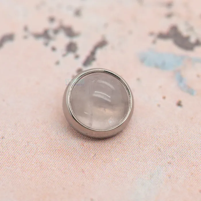 Industrial Strength IS Earrings 6mm BezelSet Natural Stone Threaded End