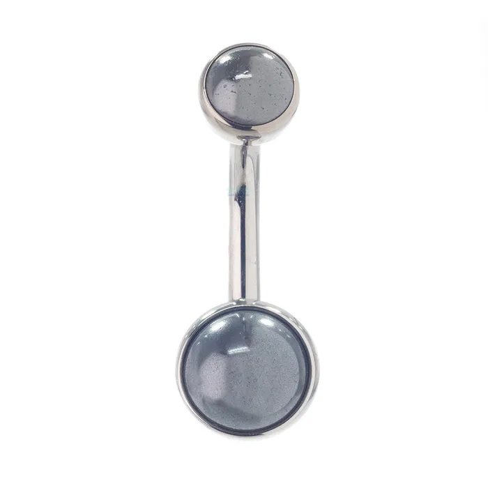 Industrial Strength IS Earrings Bezelset Natural Stone Cabochon Navel Curve