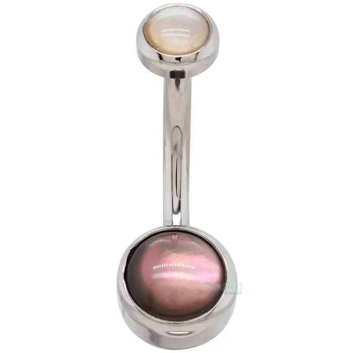Industrial Strength IS Earrings Bezelset Natural Stone Cabochon Navel Curve