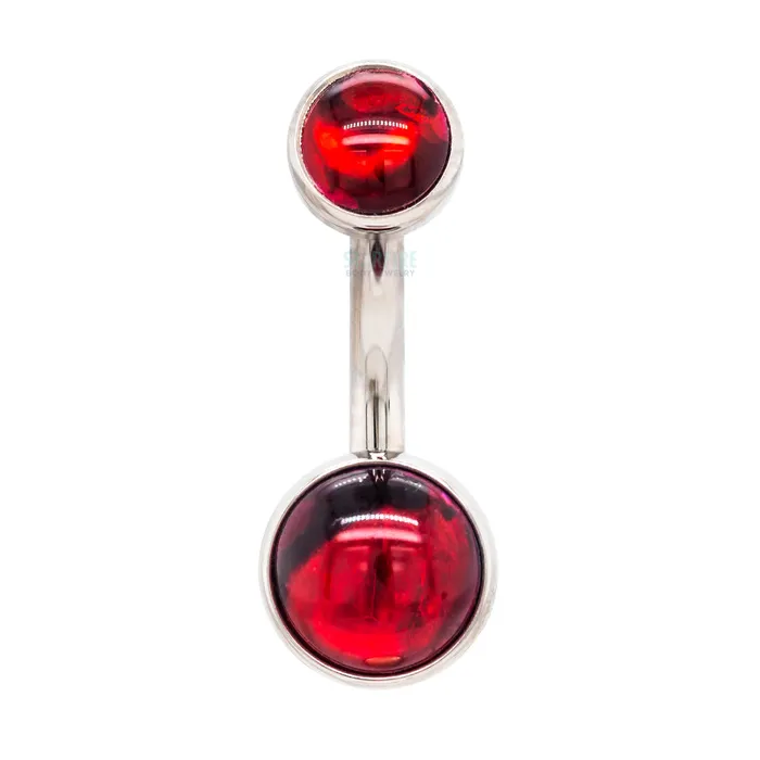 Industrial Strength IS Earrings Bezelset Natural Stone Cabochon Navel Curve