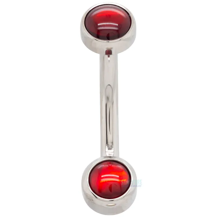 Industrial Strength IS Earrings Bezelset Natural Stone Cabochon Navel Curve