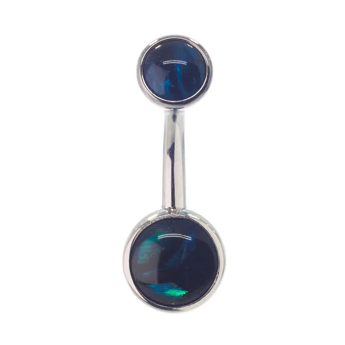 Industrial Strength IS Earrings Bezelset Natural Stone Cabochon Navel Curve