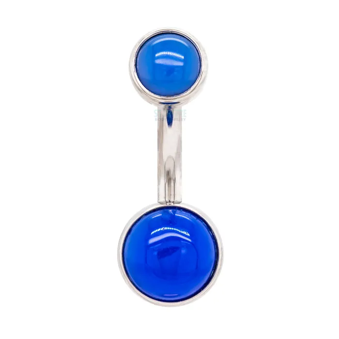 Industrial Strength IS Earrings Bezelset Natural Stone Cabochon Navel Curve