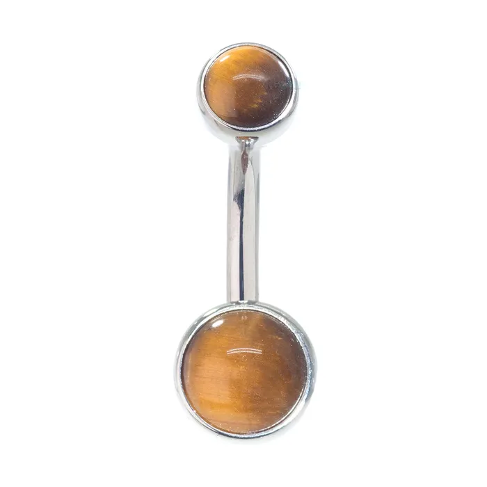 Industrial Strength IS Earrings Bezelset Natural Stone Cabochon Navel Curve