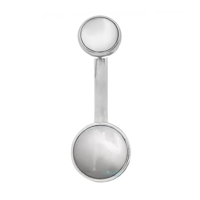 Industrial Strength IS Earrings Bezelset Natural Stone Cabochon Navel Curve