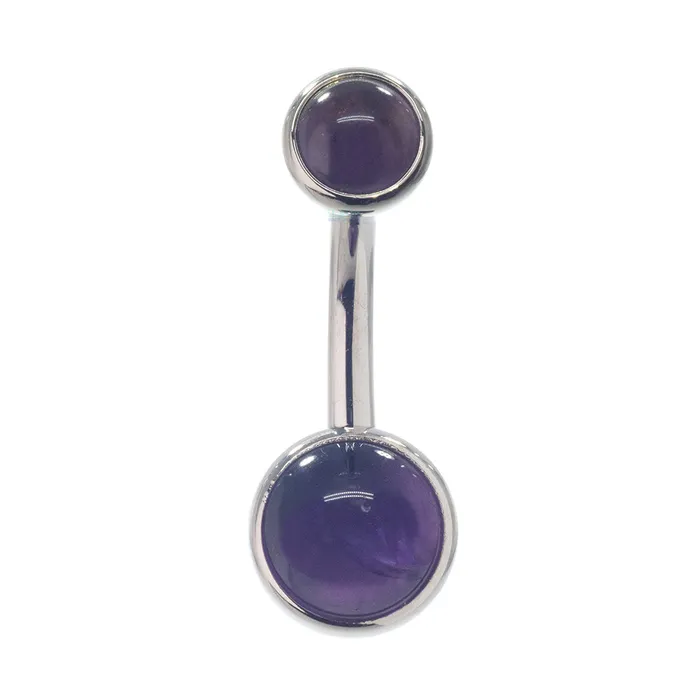 Industrial Strength IS Earrings Bezelset Natural Stone Cabochon Navel Curve