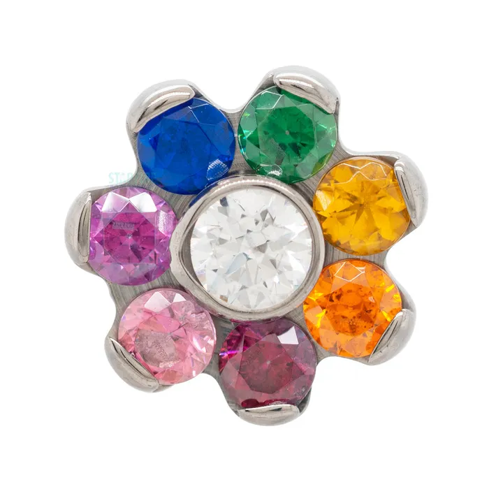 Industrial Strength IS Flower 2 with Faceted Gems on Flatback Custom Color Combos Necklaces