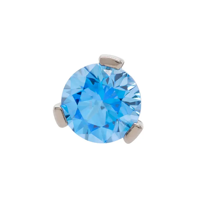 Industrial Strength IS Rings 3mm 3 ProngSet Threaded End with Faceted Gem