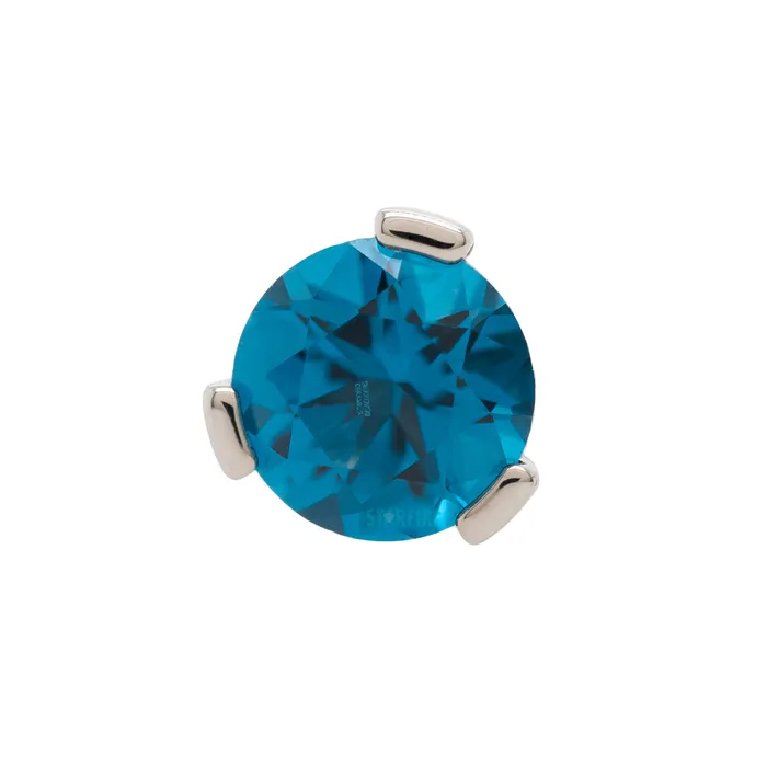 Industrial Strength IS Rings 3mm 3 ProngSet Threaded End with Faceted Gem