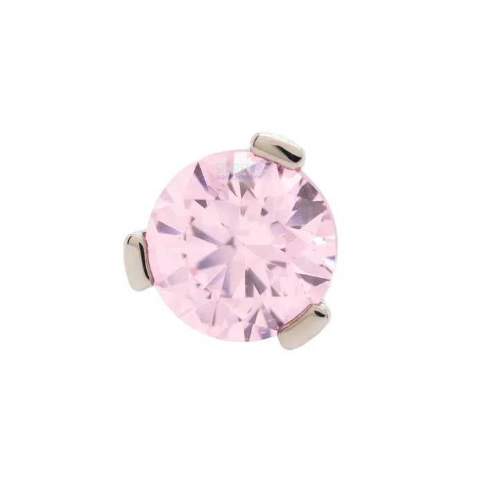 Industrial Strength IS Rings 3mm 3 ProngSet Threaded End with Faceted Gem