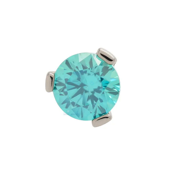 Industrial Strength IS Rings 3mm 3 ProngSet Threaded End with Faceted Gem
