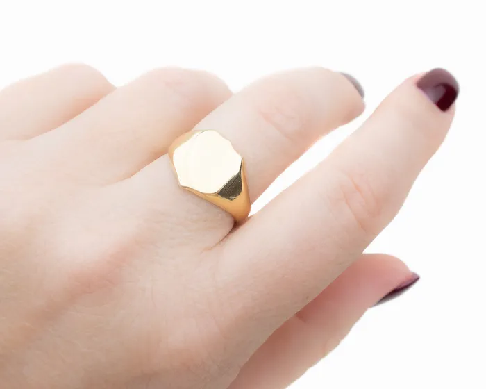 Isadoras A Rings Art Deco Plain Signet Ring Isadoras A Rings Art Deco Plain Signet Ring