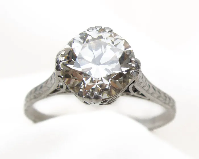 Isadoras C Rings Art Deco 2Carat TransitionalCut Diamond Ring