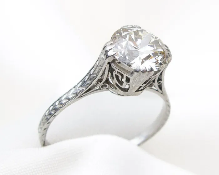 Isadoras C Rings Art Deco 2Carat TransitionalCut Diamond Ring