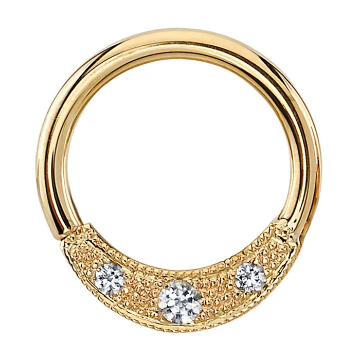 Janna Seam Ring in Gold with White CZs Body Vision BVLA Rings
