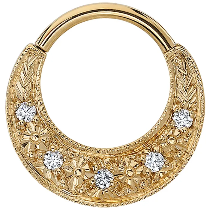 Jenn Hinge Ring in Gold with White CZs Body Vision BVLA Rings