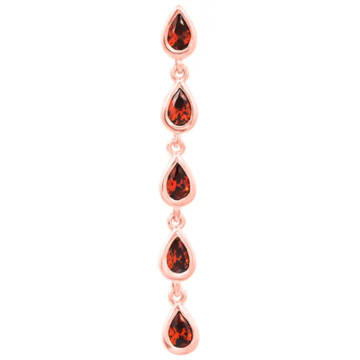 Junipurr Jewelry Earrings threadless Ayuna End in Gold with Garnet CZs