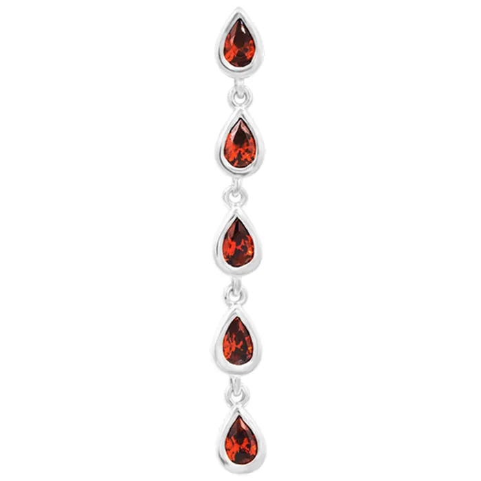 Junipurr Jewelry Earrings threadless Ayuna End in Gold with Garnet CZs