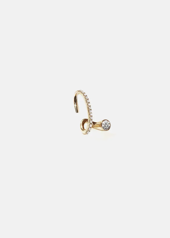 KATKIMfinejewelry Earrings Crescendo Flare Pav Ear Cuff