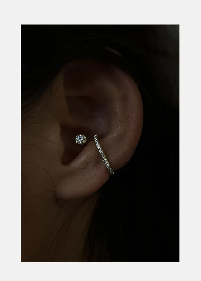 KATKIMfinejewelry Earrings Crescendo Flare Pav Ear Cuff