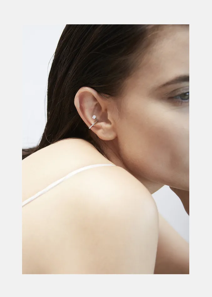 KATKIMfinejewelry Earrings Crescendo Flare Pav Ear Cuff