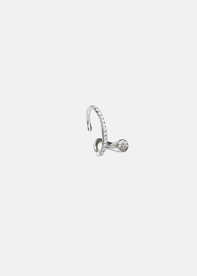KATKIMfinejewelry Earrings Crescendo Flare Pav Ear Cuff