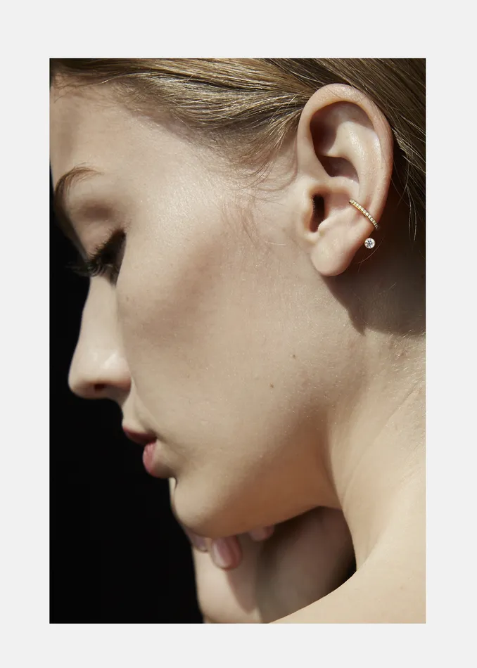 KATKIMfinejewelry Earrings Crescendo Flare Pav Ear Cuff